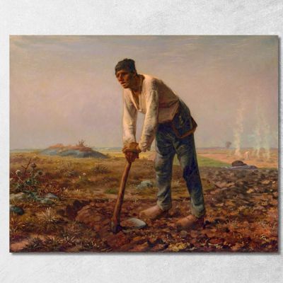 L'Uomo Con La Zappa Jean-François Millet jfm37 quadro stampa su tela