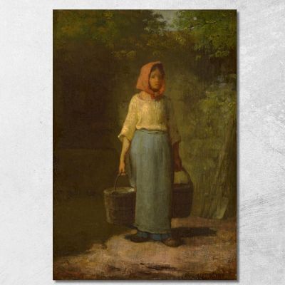 Contadina Di Ritorno Dal Pozzo Jean-François Millet jfm43 quadro stampa su tela