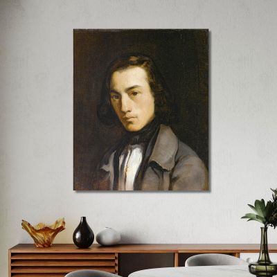 Retrato De Un Hombre Joven Jean-François Millet, jfm47 cuadro en lienzo