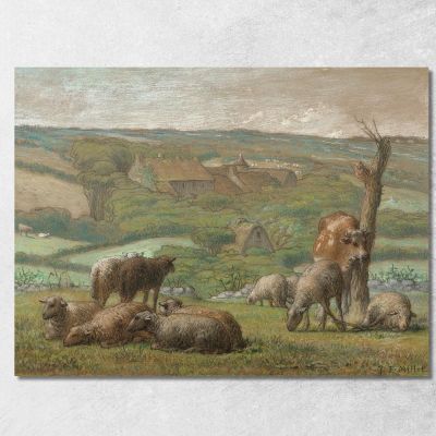 Paesaggio Rurale Jean-François Millet jfm56 quadro stampa su tela