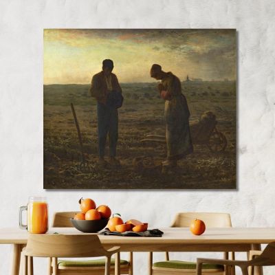 L'Angelus Jean-François Millet, jfm65 quadro stampa su tela