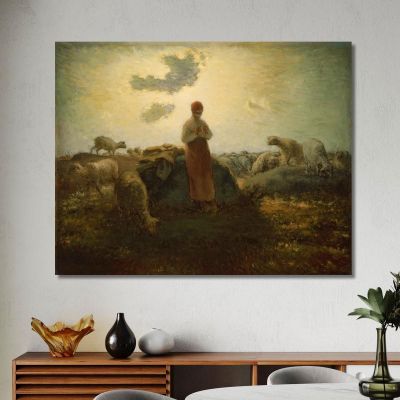 El Guardián Del Rebaño Jean-François Millet, jfm69 cuadro en lienzo