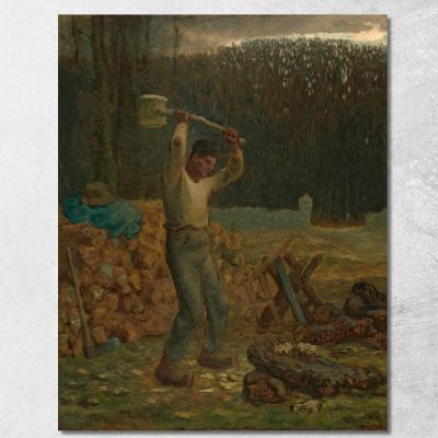 Il Taglialegna Jean-François Millet jfm80 quadro stampa su tela