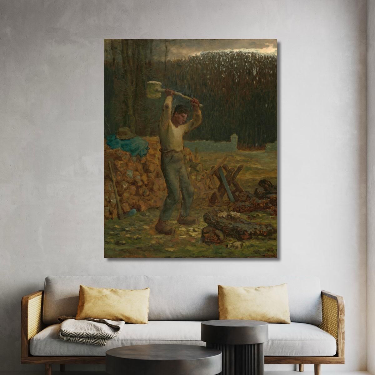 Il Taglialegna Jean-François Millet jfm80 quadro stampa su tela