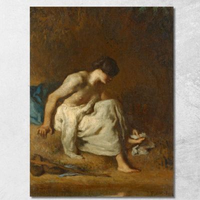 La Bagnante Jean-François Millet jfm82 quadro stampa su tela
