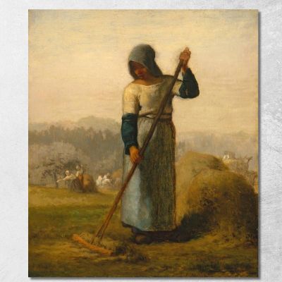 Donna Con Un Rastrello Jean-François Millet jfm91 quadro stampa su tela