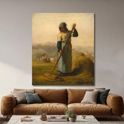 Mujer Con Un Rastrillo Jean-François Millet, jfm91 cuadro en lienzo