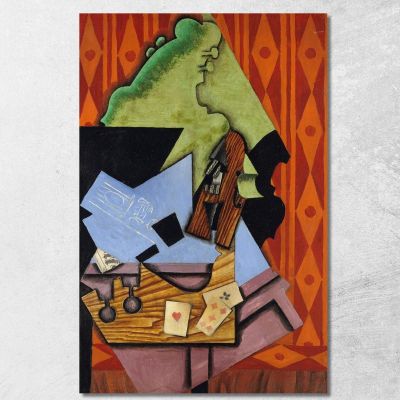 Violino E Carte Da Gioco Su Un Tavolo Juan Gris jgr77 quadro stampa su tela