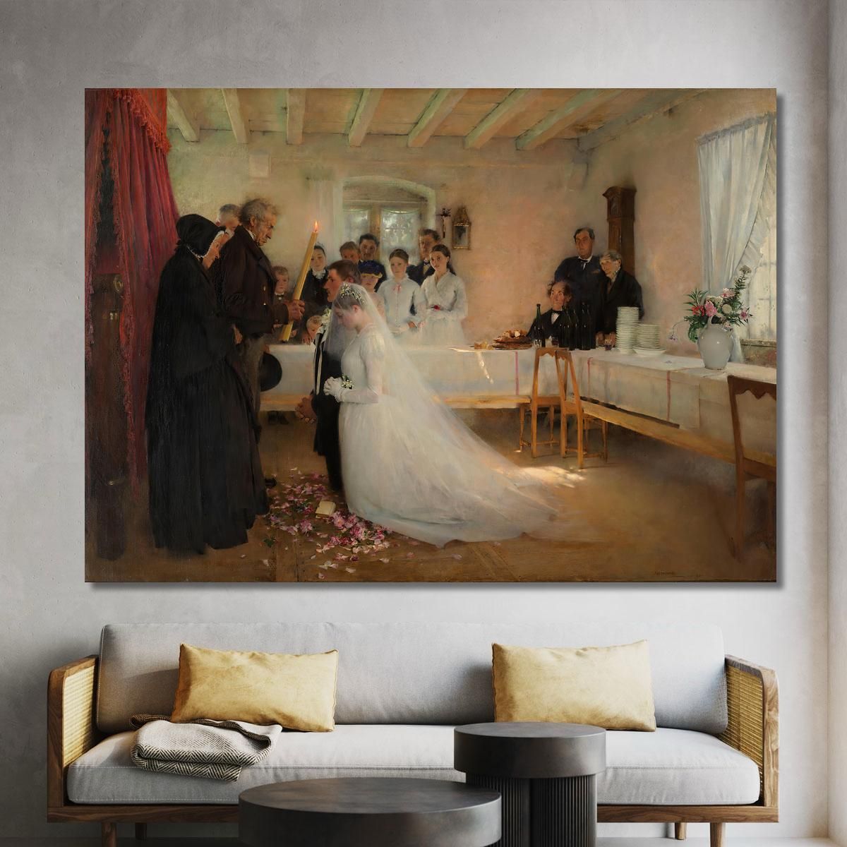 Benediction Du Jeune Couple Avant Le Mariage Pascal Dagnan Bouveret tableau impression sur toile