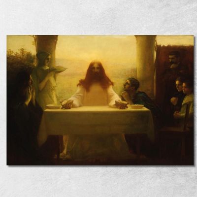 Cristo E I Pellegrini Di Emmaus Pascal Dagnan Bouveret pdb10 quadro stampa su tela