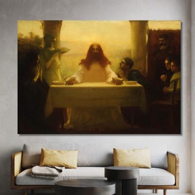 Cristo E I Pellegrini Di Emmaus Pascal Dagnan Bouveret pdb10 quadro stampa su tela