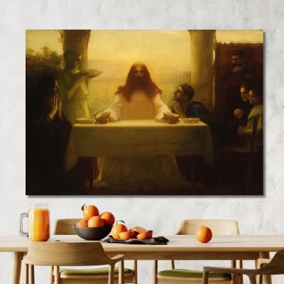 Cristo E I Pellegrini Di Emmaus Pascal Dagnan Bouveret pdb10 quadro stampa su tela