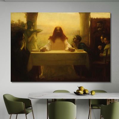 Cristo E I Pellegrini Di Emmaus Pascal Dagnan Bouveret pdb10 quadro stampa su tela