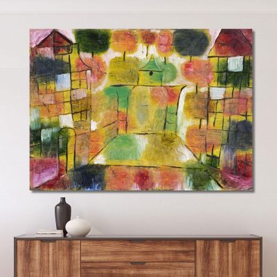 Baum Und Architekturrhythmen Paul Klee, pkl11 drucken auf leinwand