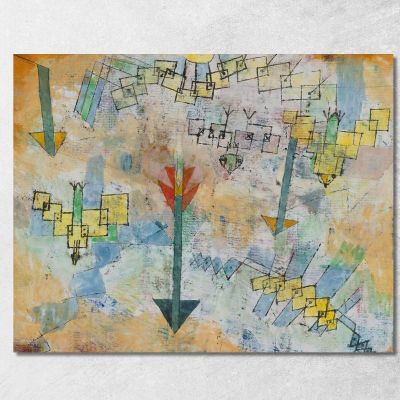 Uccelli In Picchiata E Frecce Paul Klee pkl110 quadro stampa su tela