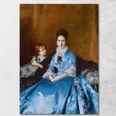 Ritratto Della Signora Clotilde De Cándamo E Di Suo Figlio Carlos Raimundo de Madrazo y Garreta rmg30 quadro stampa su tela