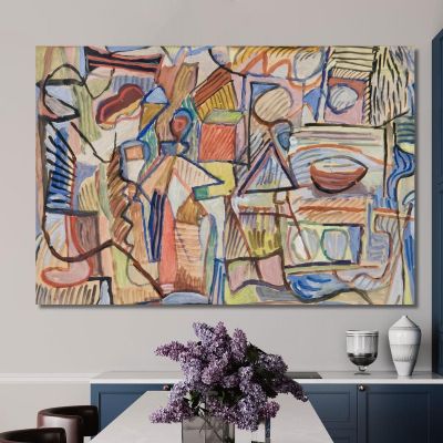 Composizione Geometrica Con Figure Sasza Blonder sbl9 quadro stampa su tela