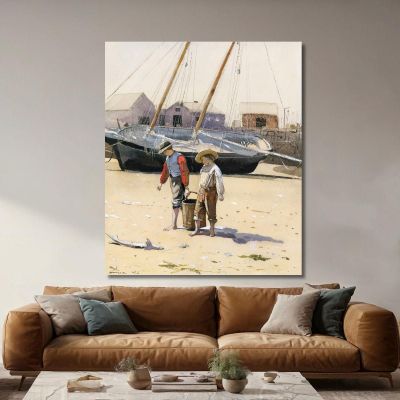 Ein Korb Mit Muscheln Winslow Homer, whm1 drucken auf leinwand