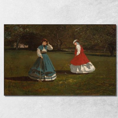 Una Partita Di Croquet Winslow Homer whm5 quadro stampa su tela