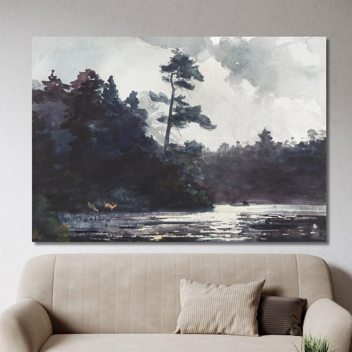 Lago Adirondack Winslow Homer whm14 quadro stampa su tela