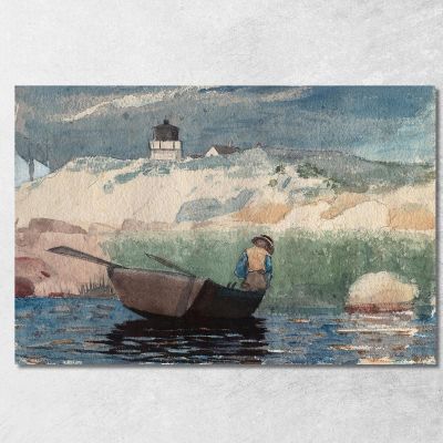 Ragazzo In Barca Gloucester Winslow Homer whm29 quadro stampa su tela