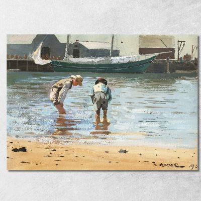 Ragazzi Che Guadano Winslow Homer whm35 quadro stampa su tela