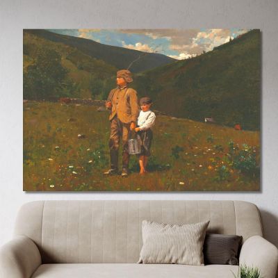 Überqueren Der Weide Winslow Homer, whm48 drucken auf leinwand
