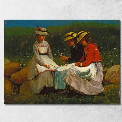 Ragazze In Un Paesaggio Winslow Homer whm79 quadro stampa su tela