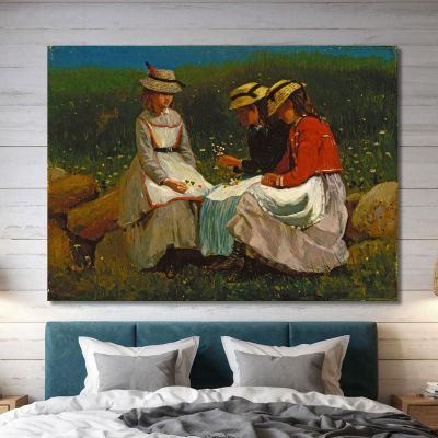 Ragazze In Un Paesaggio Winslow Homer whm79 quadro stampa su tela