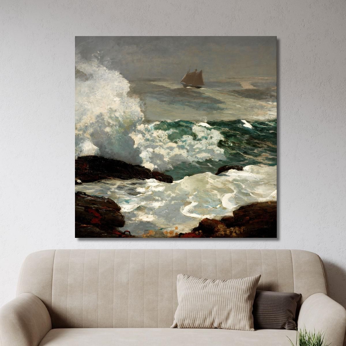 0 Su Una Lee Shoreᅠ Winslow Homer whm124 quadro stampa su tela