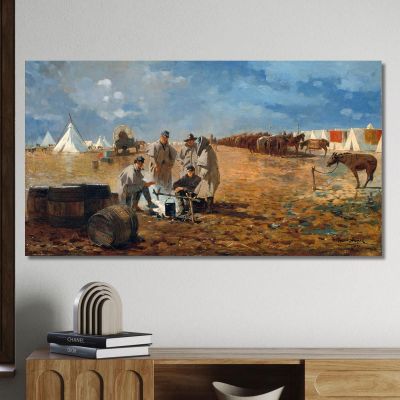 Regentag Im Camp Winslow Homer, whm142 drucken auf leinwand