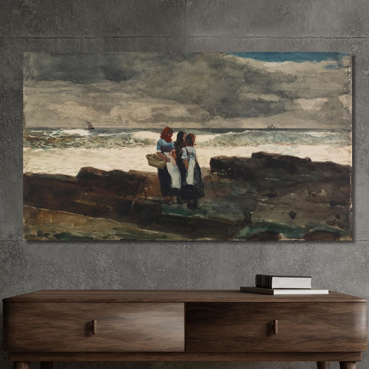 Sole E Nuvole Winslow Homer whm185 quadro stampa su tela