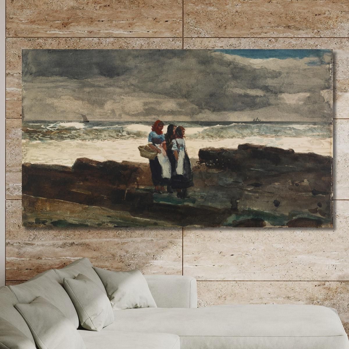 Sole E Nuvole Winslow Homer whm185 quadro stampa su tela