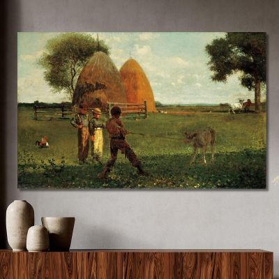 Svezzamento Del Vitello Winslow Homer whm264 quadro stampa su tela