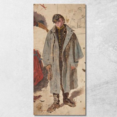 Schizzo Di Un Giovane Soldato Che Dà Acqua A Un Compagno Ferito Winslow Homer whm275 quadro stampa su tela