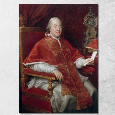 Portrait Of Pope Pius Vi Giovanni Angelo Braschi Pompeo Batoni pbt37 quadro stampa su tela