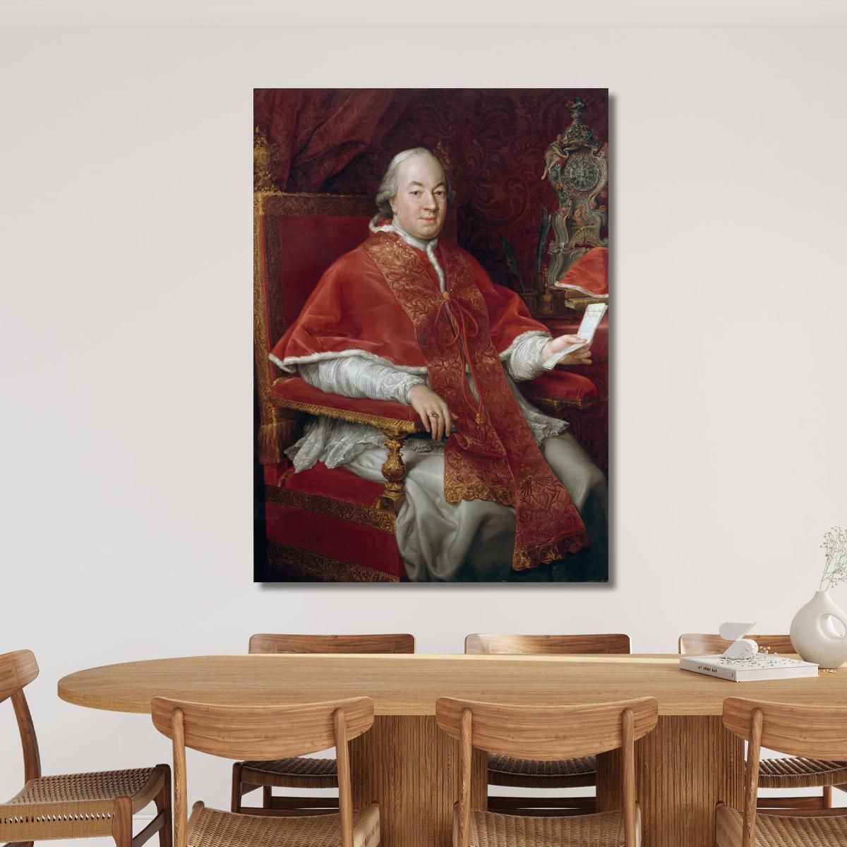 Portrait Of Pope Pius Vi Giovanni Angelo Braschi Pompeo Batoni pbt37 quadro stampa su tela
