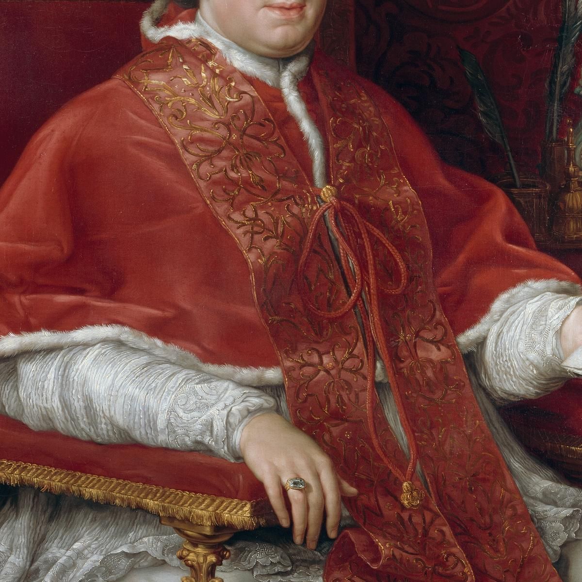 Portrait Of Pope Pius Vi Giovanni Angelo Braschi Pompeo Batoni pbt37 quadro stampa su tela
