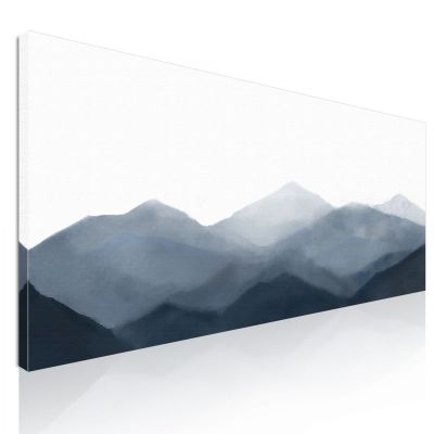 Abstrakte Landschaftsmalerei Misty Mountain Range Art Serene Blue And Grey Landscape , abl1 drucken auf leinwand