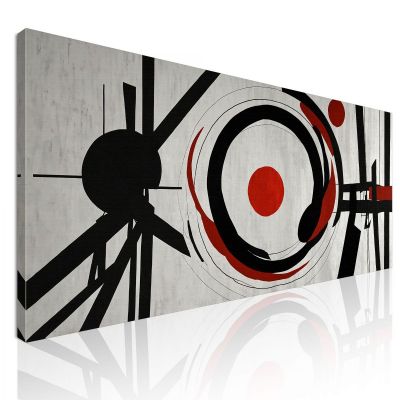 Quadro Forme Astratte Equilibrio Di Colori E Linee Rosso Nero E Grigio absh17 quadro stampa su tela