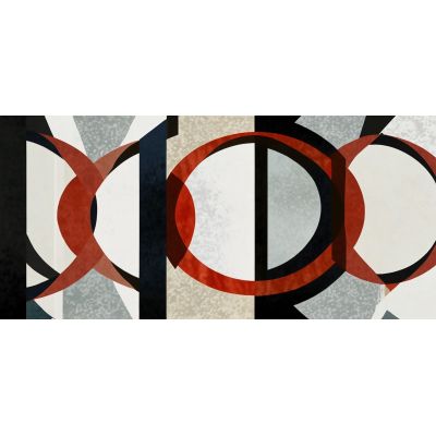 Framework Of Abstract Shapes Intertwining Lines And Circles , absh22 canvas print