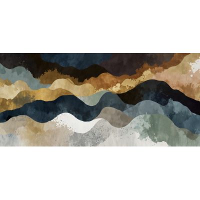 Abstract Shapes Painting Abstract Colored Mountains , absh28 canvas print