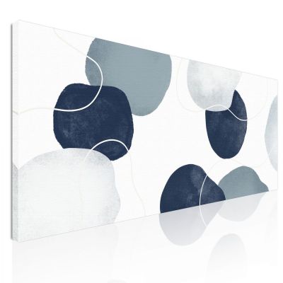 Quadro Forme Astratte Motivo Con Cerchi Blu E Bianchi absh30 quadro stampa su tela