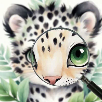 Quadro Per Cameretta Bambino Leopardo Baby In Foresta Verde banb34 quadro stampa su tela