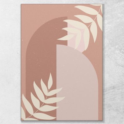 Quadro Boho Chic Minimal Composizione Astratta In Rosa E Beige bho4 quadro stampa su tela