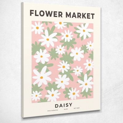 Quadro Boho Chic Minimal Mercato Dei Fiori Margherite Astratto bho12 quadro stampa su tela