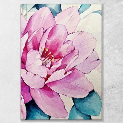 Quadro Botanico Moderno Petali Di Rosa Con Sfumature Azzurre btn36 quadro stampa su tela