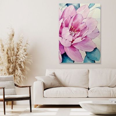 Quadro Botanico Moderno Petali Di Rosa Con Sfumature Azzurre btn36 quadro stampa su tela