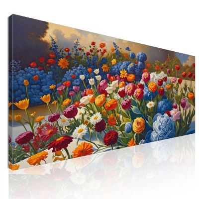 Quadro Botanico Esplosione Di Colori In Giardino Fiorito bow15 quadro stampa su tela