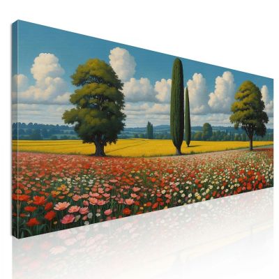 Quadro Botanico Paesaggio Di Campo Fiorito bow28 quadro stampa su tela